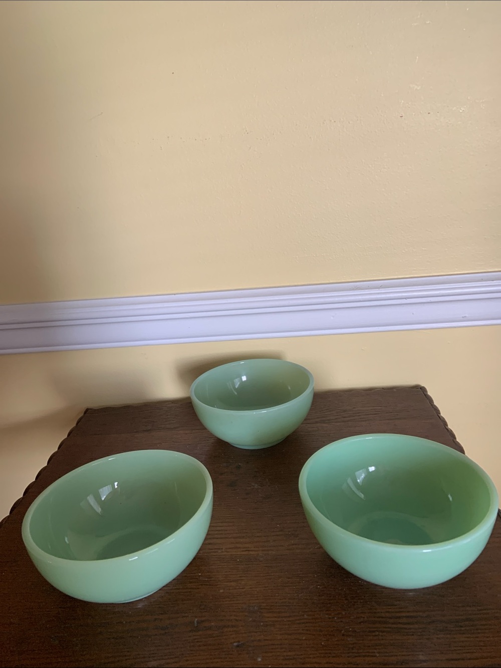 Fire King Jadeite Green Glass Chili/Soup Bowls - Set of 3 1940s